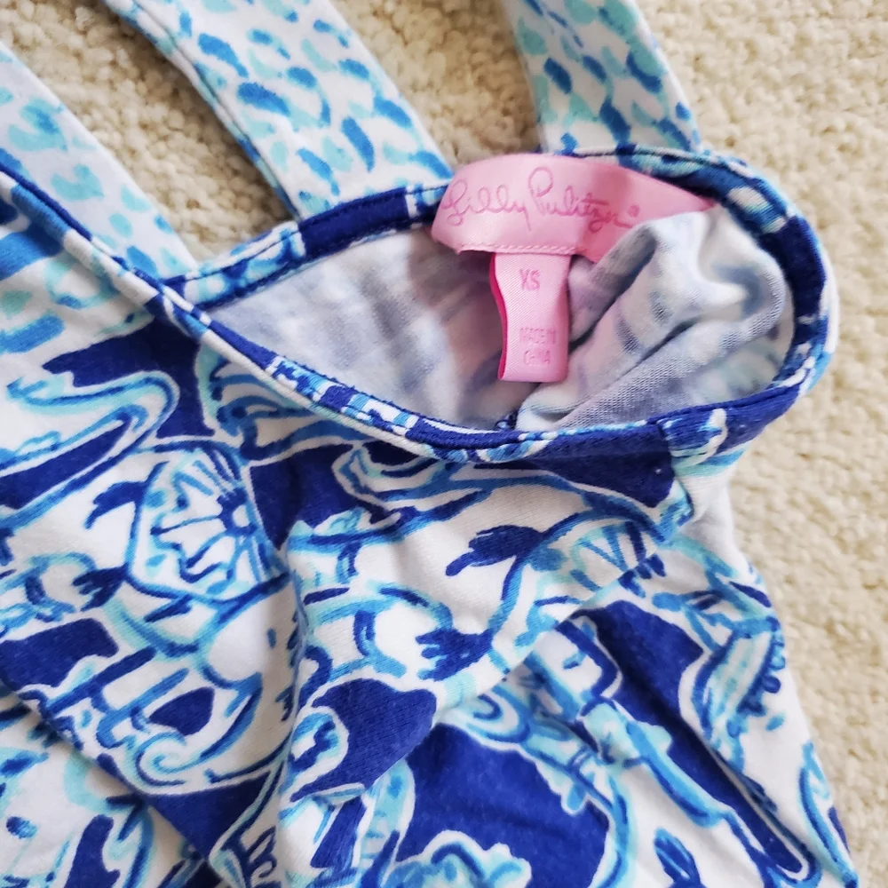 Lilly Pulitzer Blue/White Ophelia Dress Get Trunky szXS